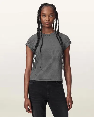 Allsaints Anna Striped Cotton T-shirt In Multi