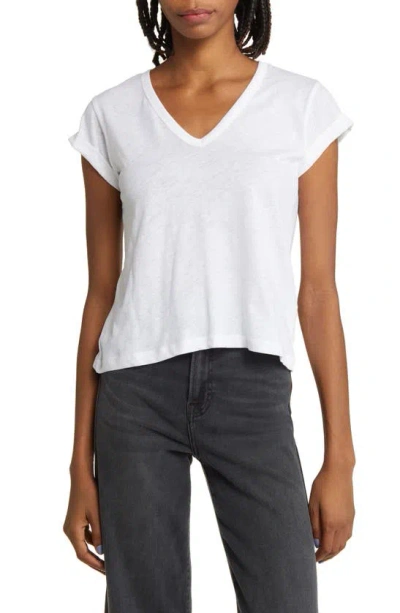 Allsaints Anna V-neck Cotton T-shirt In White