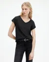 Allsaints Anna V Neck Short Sleeve T-shirt In Black