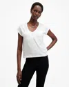 Allsaints Anna V Neck Short Sleeve T-shirt In White