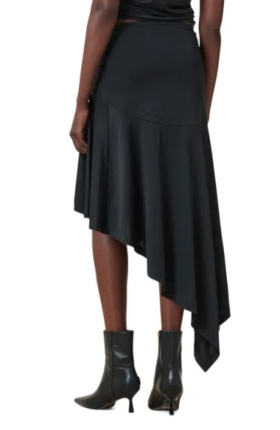 Allsaints Annalie Asymmetric Ruched Midi Skirt