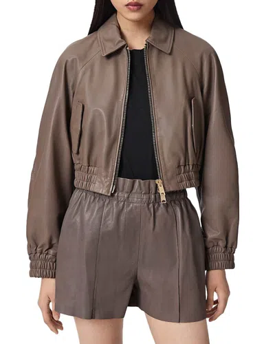 Allsaints Anouk Bomber Jacket In Brown