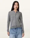 Allsaints Anouk Slim Fit Merino Wool Cardigan In Pale Grey Marl