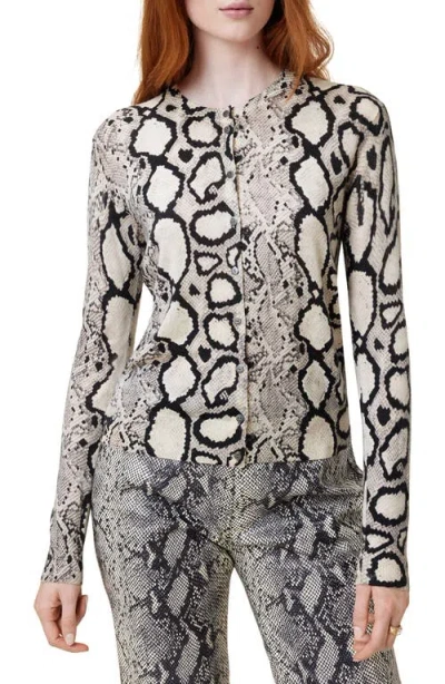 Allsaints Anouk Slim Fit Merino Wool Cardigan In Flow Ecru White