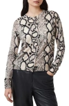 Allsaints Anouk Slim Fit Merino Wool Cardigan In Pale Grey Marl
