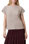 Allsaints Anthe Merino Wool Short Sleeve Sweater In Greige Brown