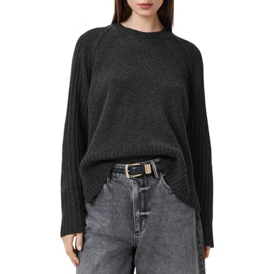 Allsaints Anthe Wool Sweater In Charcoal Grey