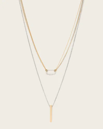 Allsaints April Double Necklace In Gold
