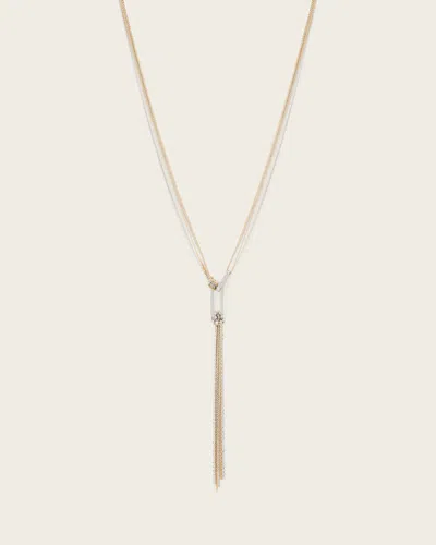Allsaints April Lariat Necklace In Gold