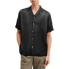 Allsaints Cudi Short Sleeve Button-up Camp Shirt In Jet Black