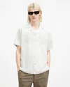 Allsaints Aquila Embroidered Relaxed Fit Shirt In Avalon White
