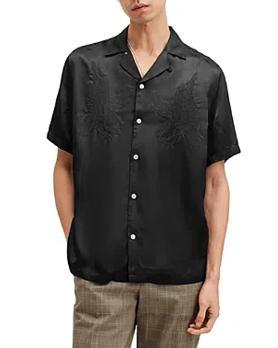 ALLSAINTS AQUILA SHORT SLEEVED RELAXED FIT BUTTON DOWN SHIRT