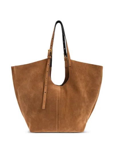 Allsaints Ara Buckle-detail Tote Bag In Brown
