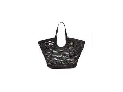 Allsaints Ara Cotton Knot East/west Tote Handbags Burnt Umber Red: One Size In Black