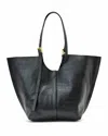 Allsaints Ara Croc Leather Medium Tote In Black