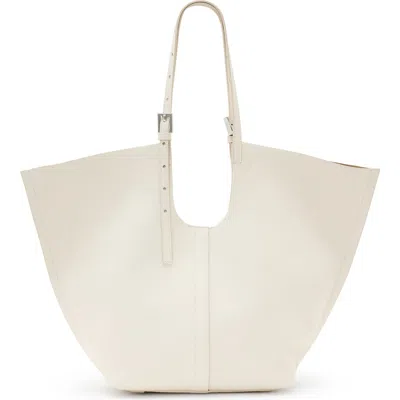 Allsaints Ara East West Leather Tote In White