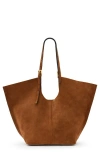 Allsaints Ara Suede East West Tote In Brown