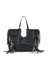 Allsaints Womens Ara Knot Leather Tote Bag Black
