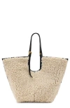 Allsaints Ara Genuine Shearling Tote In Neutral
