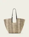 Allsaints Ara Leather Snake Tote Bag In Neutral