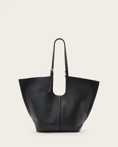 Allsaints Ara Leather Tote Bag In Black