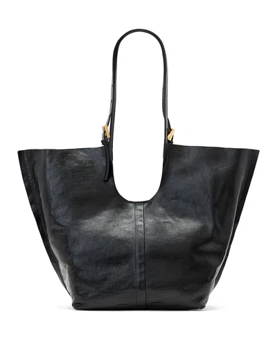 ALLSAINTS ARA SHINE E/W LARGE LEATHER TOTE BAG