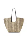 Allsaints Ara Snake Print East West Tote In Brown
