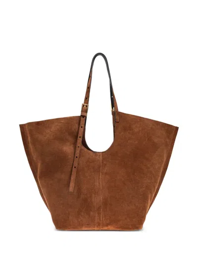 Allsaints Ara Suede Tote Bag In Brown