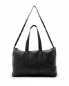 Allsaints Ares Large Grained Leather Holdall Tote In Black
