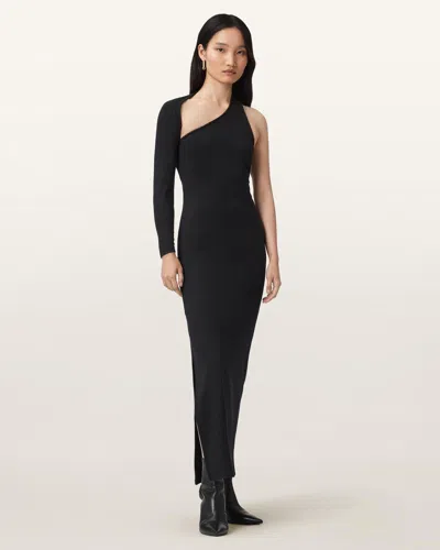 Allsaints Ari Jersey Maxi Dress In Black