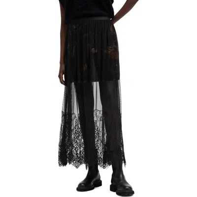 Allsaints Ariella Lace Skirt In Black