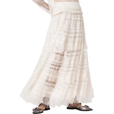 Allsaints Polyester Arlea Tulle Maxi Skirt In White