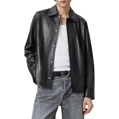 Allsaints Arlington Sheepskin Leather Jacket In Black