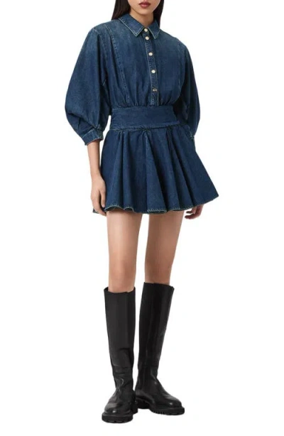 Allsaints Arlo Denim Minidress In Blue