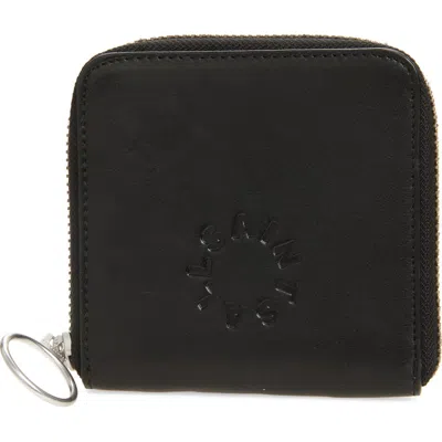 Allsaints Arlo Leather Zip Wallet In Black