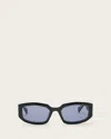 Allsaints Arlon Rectangle Frame Sunglasses In Gloss Black