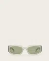 Allsaints Arlon Rectangle Frame Sunglasses In Grey Khaki/silver