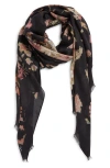 Allsaints Armada Oversize Long Scarf In Black