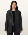 Allsaints Arna Leather Blazer In Black