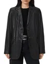 Allsaints Arna Leather Blazer In Black