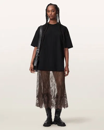 Allsaints Arran Lace Ankle Length Skirt In Brown