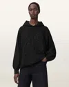 Allsaints Womens Black Artia Logo-embroidered Cotton Hoody In Black