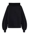 Allsaints Womens Black Artia Logo-embroidered Cotton Hoody In Black