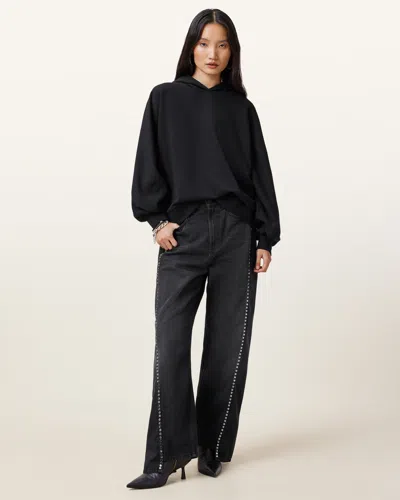 Allsaints Artia Relaxed Fit Hoodie In Black