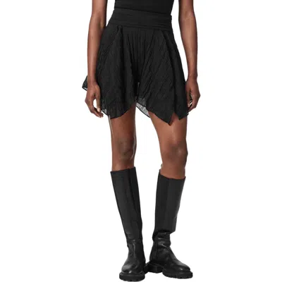 Allsaints Asal Asymmetric Miniskirt In Black