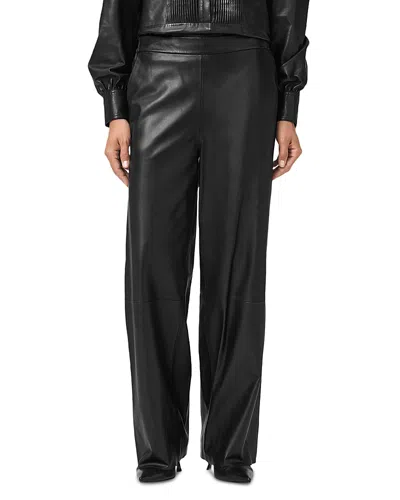 Allsaints Ash Lea Leather Pants In Black