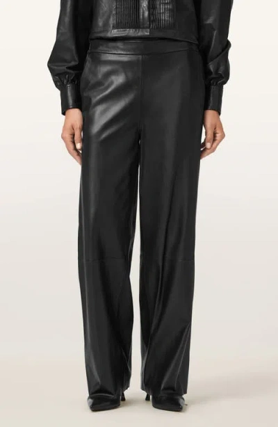 Allsaints Ash Lea Leather Pants In Black