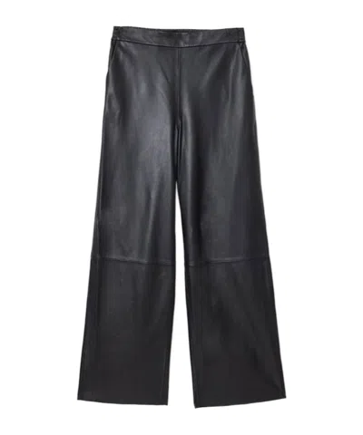 Allsaints Ash Wide-leg Leather Pants In Black