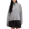 Allsaints Asha Oversize Mock Neck Sweater In Grey Marl