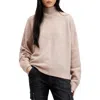 Allsaints Asha Oversize Mock Neck Sweater In Pashmina Pink